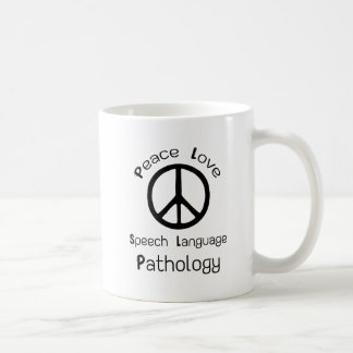 Mug Pathologie de langue de la parole d'amour de paix