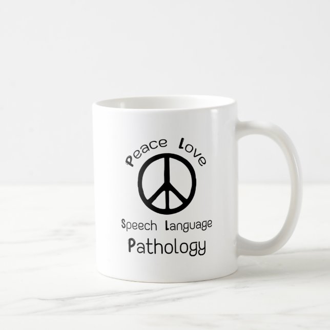 Mug Pathologie de langue de la parole d'amour de paix (Droite)