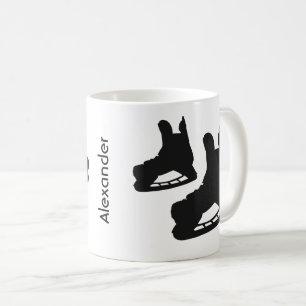 Mug Patinage en bande de hockey sur glace paires noir