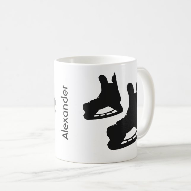Mug Patinage en bande de hockey sur glace paires noir  (Devant droit)