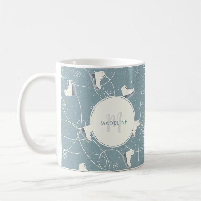 Mug Patinage sur glace et flocons de neige Personnalis (Gauche)