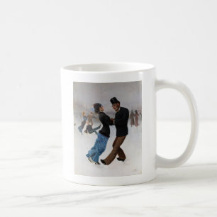 Mug Patineur vintage romantique sur glace