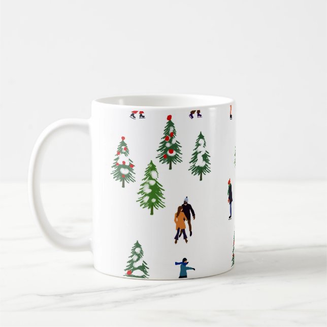 Mug Patineurs sur glace Pine │ patinage sur glace Noël (Gauche)