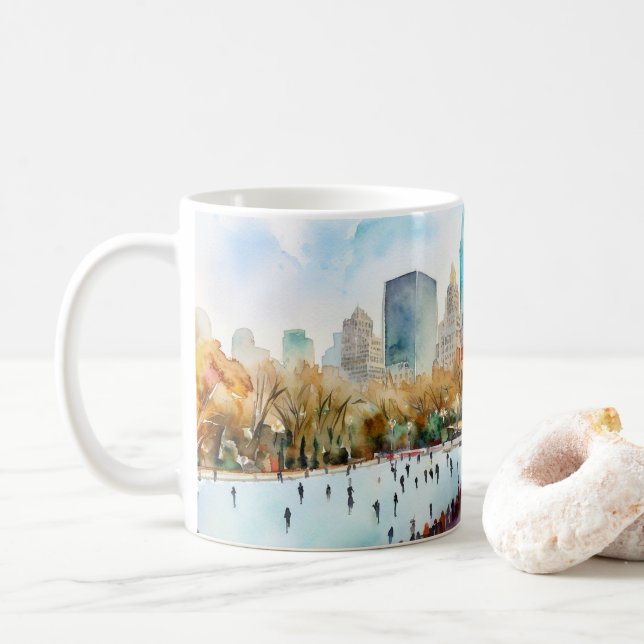 Mug Patinoire Central Park New York (Avec donut)