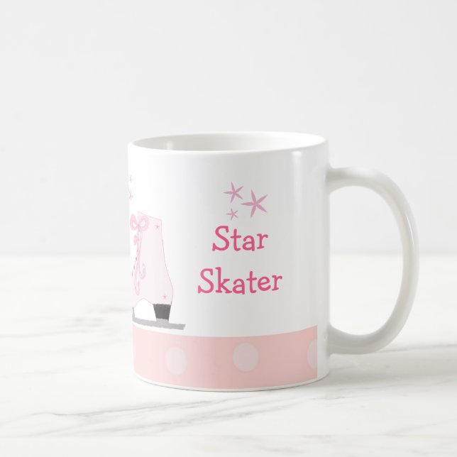 Mug Patins à Glace Roses - Patineur Étoile (Droite)