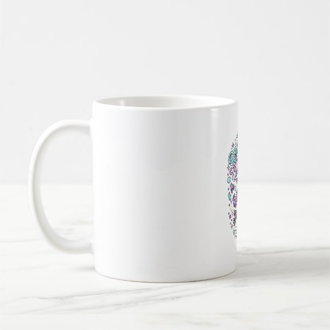 Mug Patins à roulettes Licorne Graphisme de style rétr (Gauche)