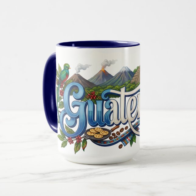 Mug Patrimoine du Guatemala, Tradition, Drapeau & Cult (Devant gauche)