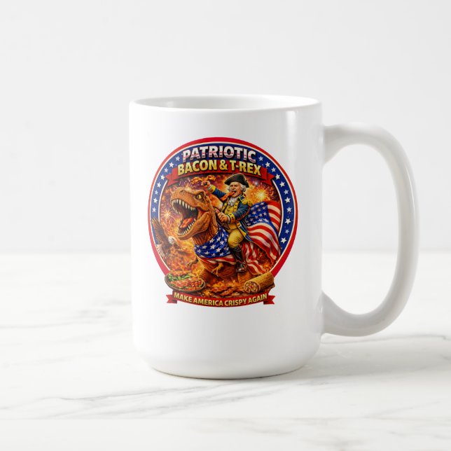 Mug Patriotic Bacon & T-Rex rend l'Amérique croustilla (Droite)