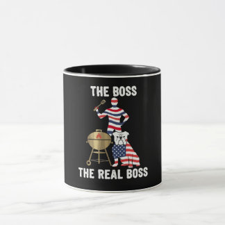 Mug  Patriotic Bulldog BBQ The Real Boss