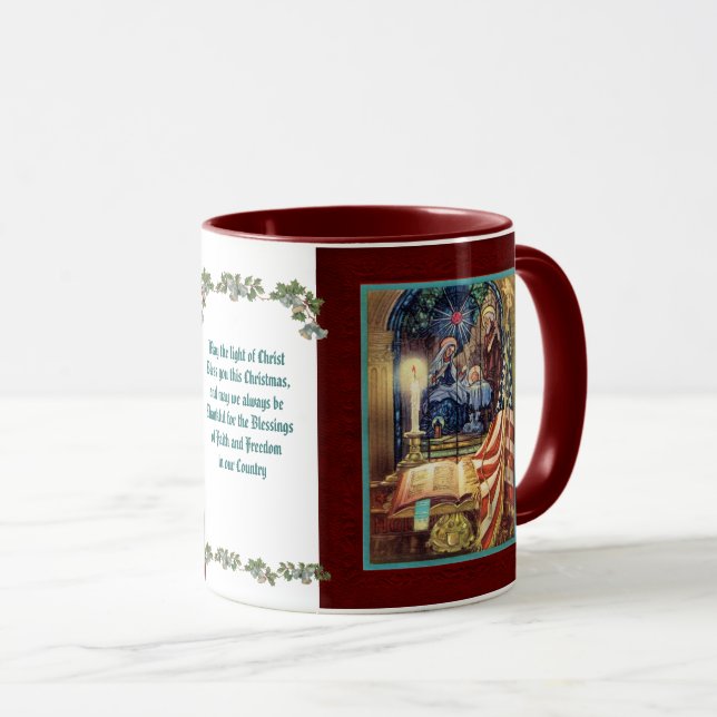 Mug Patriotic Christian American Christmas (Devant droit)