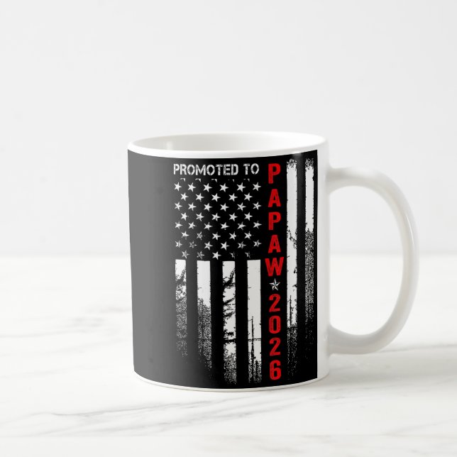 Mug Patriotic Mens Promoted To Papaw Est 2026 First Ti (Droite)
