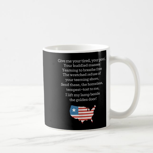 Mug Patriotic New Colossus Emma Lazarus Quote Usa Gift (Droite)