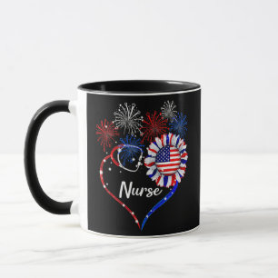 Mug Patriotic Nurse 4th of July American Flag