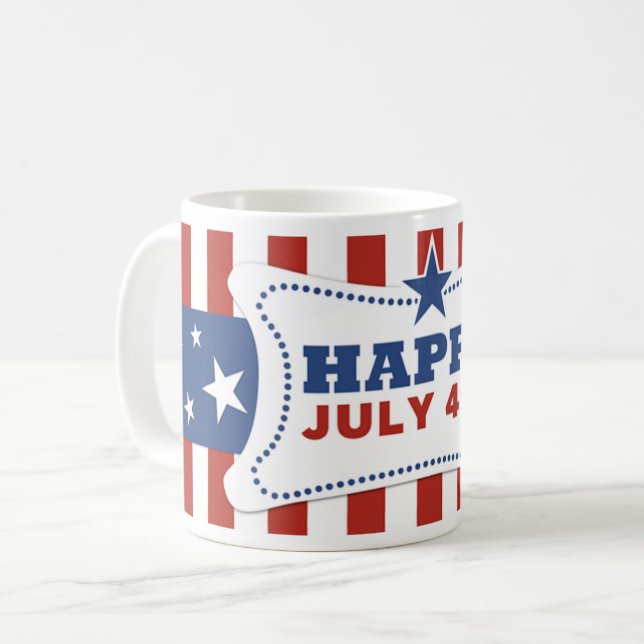 Mug Patriotique Américain Juillet 4 fête d'indépendanc (Devant gauche)
