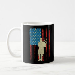Mug Patriotique Bagpiper American Drapeau USA Bagpipes
