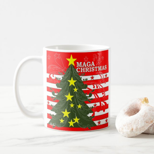 Mug Patriotique de Noël MAGA (Avec donut)