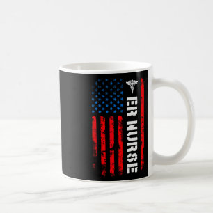 Mug Patriotique Er Nurse Chemise Retro American Drapea