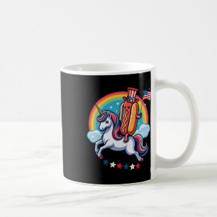 Mug Patriotique Hotdog équitation Unicorn 4 juillet Am