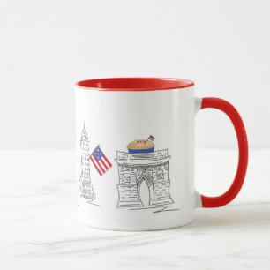 Mug Patriotique NYC New York City Landmarks USA 4 juil