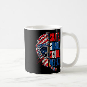 Mug Patriotique Patin De Hockey Sur Glace Tirer Score