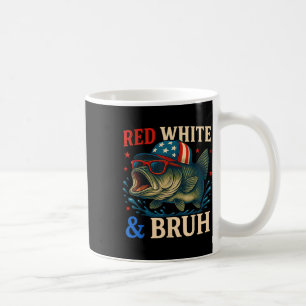 Mug Patriotique rouge blanc &amp; Bruh America Fish Fi