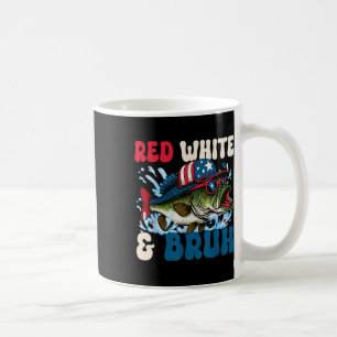 Mug Patriotique rouge blanc &amp; Bruh America Fish Fi