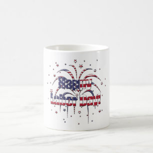 Mug Patriotique Rouge Blanc et Bleu Joyeux Fête du Tra
