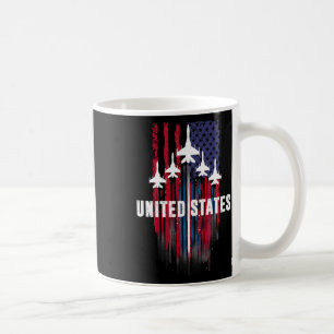 Mug Patriotique Rouge Bleu Bleu Usa Drapeau Jets 4e