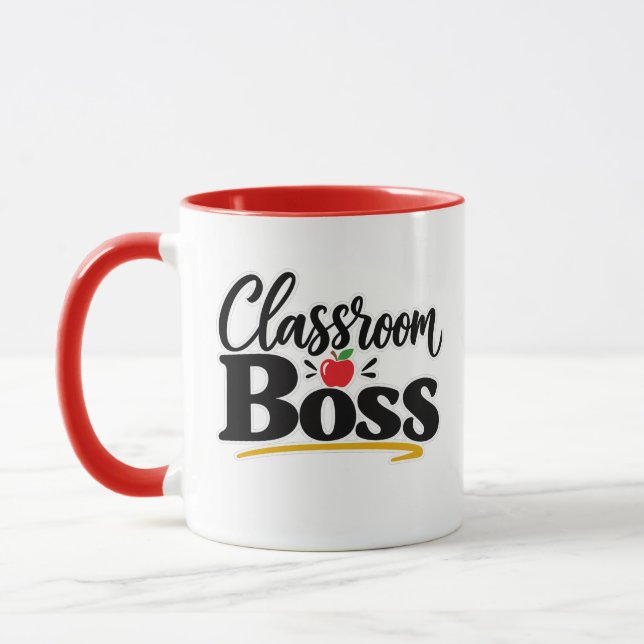 Mug Patron de Classe Prof Typographie Apple Drôle (Gauche)