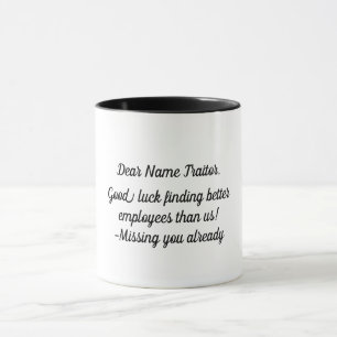 Mug Patron Personnalisé Laissant Cadeau Cher Traître B
