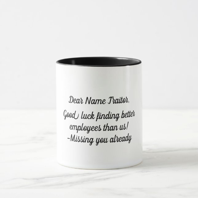 Mug Patron Personnalisé Laissant Cadeau Cher Traître B (Centre)