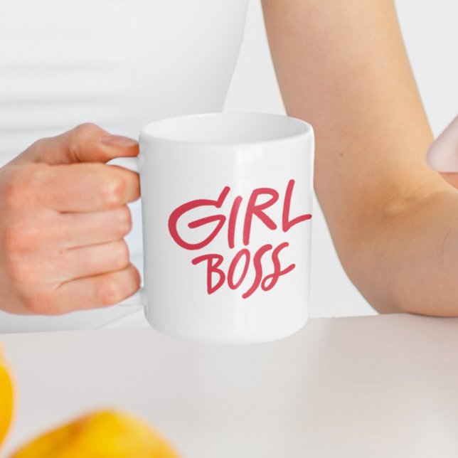 Mug Patronne Fille Typographie Rouge Gras Féminin Fémi (Créateur téléchargé)