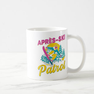 Mug Patrouille de l'après-ski drôle snowboard rétro et
