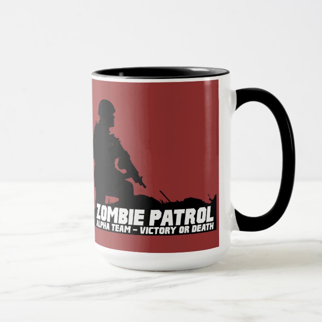 Mug Patrouille de zombi - alpha équipe, victoire ou (Droite)
