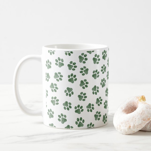 Mug Patrouilles de Doodle, Paws de Chien, Paws Vertes (Avec donut)