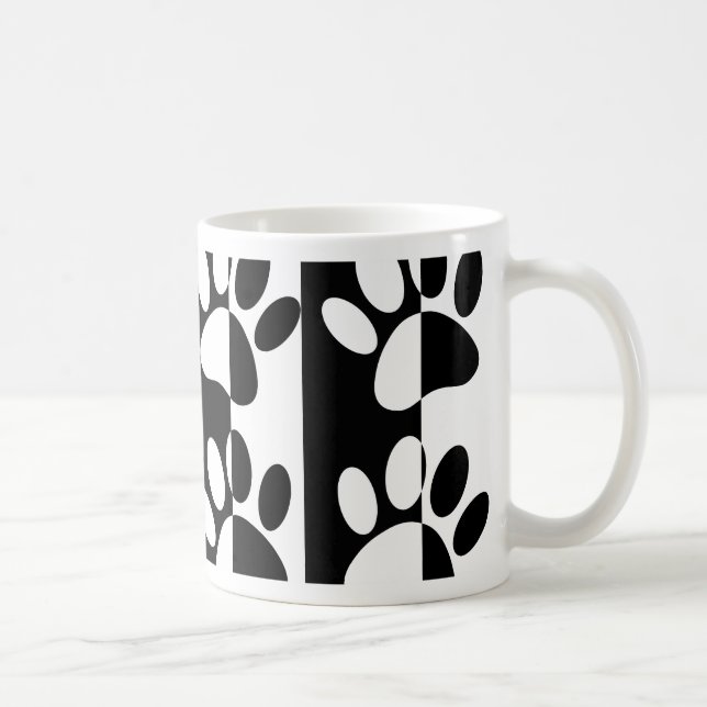 Mug Patrouilles Et Rayures De Chien Noir Et Blanc (Droite)
