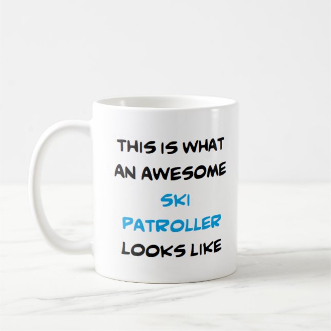 Mug patrouilleur de ski, génial (Gauche)