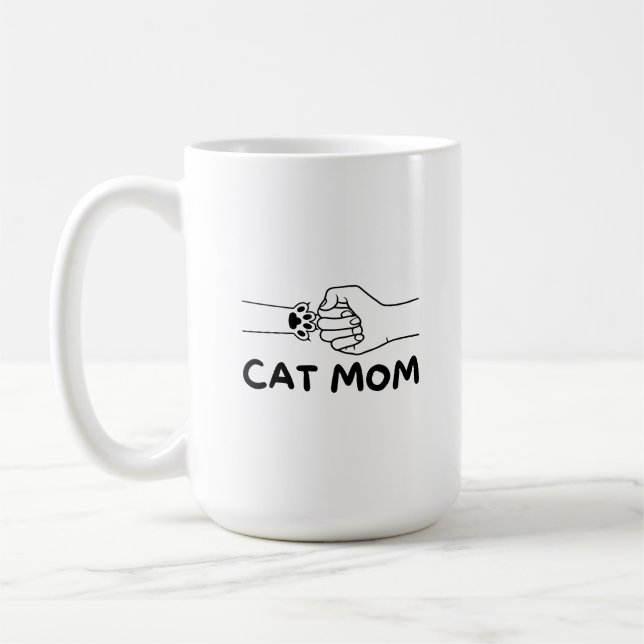 Mug Patte chat maman chat et les femmes imprimé main (Gauche)