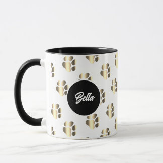 Mug Patte en or personnalisée pour les amoureux des an