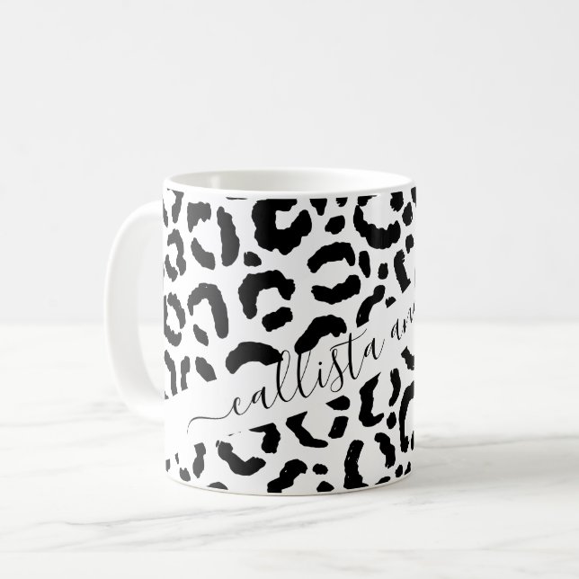 Mug Patteries du Black White Leopard animal (Devant gauche)