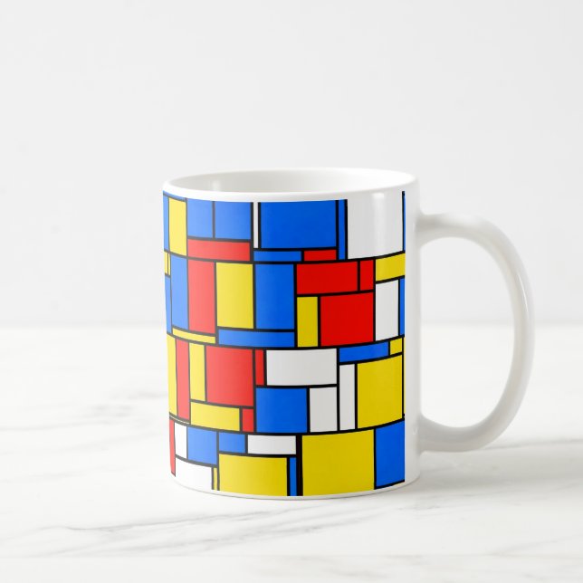 Mug Patters de Mondrian Inspecred Style Red Blue Yello (Droite)