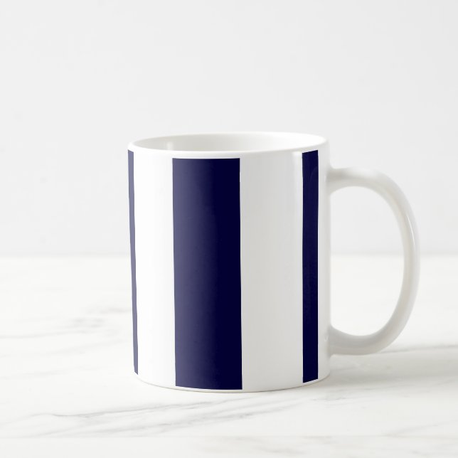 Mug Patters de Navy Blue and White Extra Large Stripe (Droite)