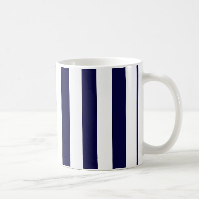 Mug Patters de Navy Blue and White Extra Large Stripe (Droite)
