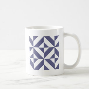 Mug Patters Midnight Blue Geometric Deco Cube