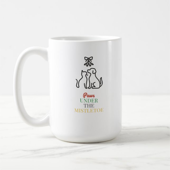 Mug Pattes sous le gui – Noël mignon  (Gauche)