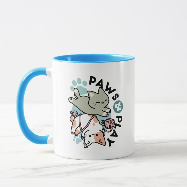 Mug Pattounes et Jeux – Illustration de Chat Adorable (Gauche)