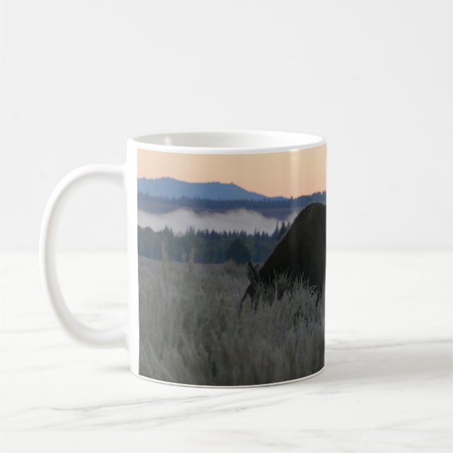Mug Pâturage d'orignaux au lever du soleil à Grand Tet (Gauche)