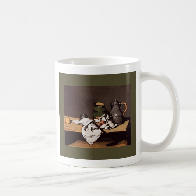 Mug Paul Cezanne ~  Pot vert et cruche en étain  1870 (Droite)