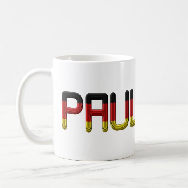 Mug Paul German Nom du drapeau Allemagne Typographie (Gauche)