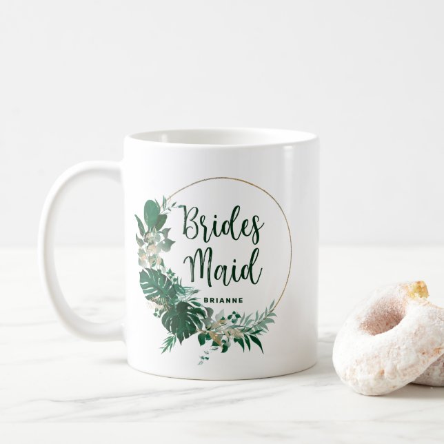 Mug Paume Tropical Gold Cercle Bridesmaid (Avec donut)